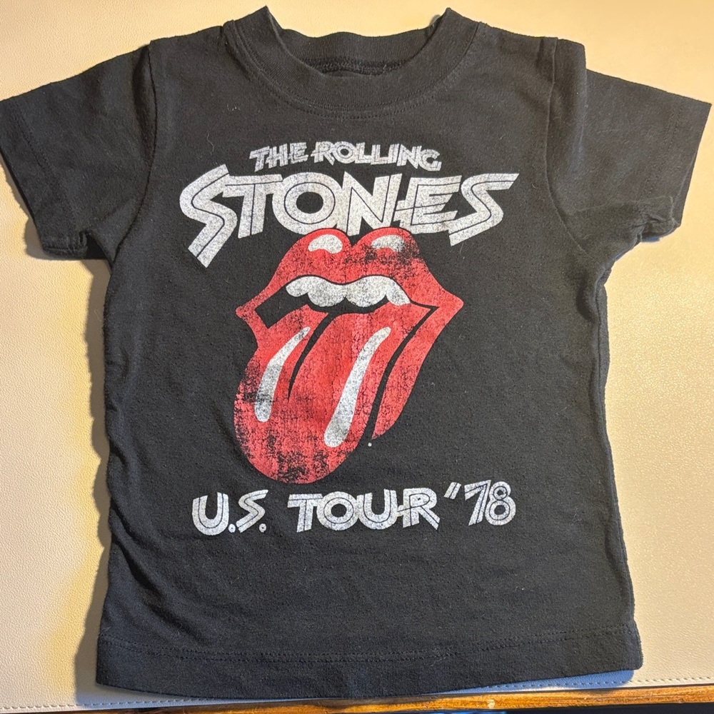 The Rolling Stones Kids Tee in Black with Red Graphic
